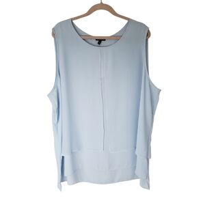 NWT Conrad C Pale Blue Chiffon Sleeveless Layered Blouse Plus Size 24